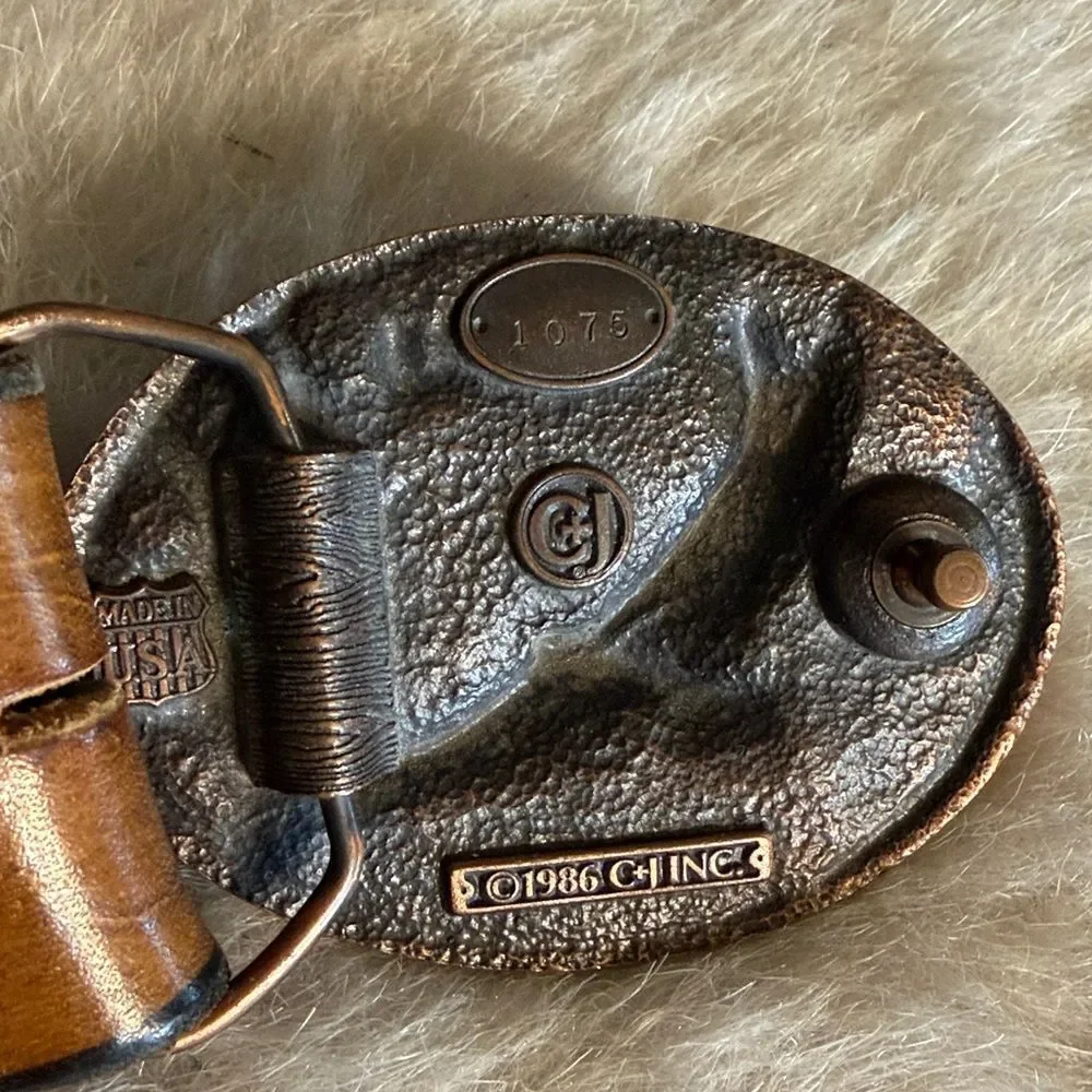 Tan leather  Belt with Buckle 32 (3045A)